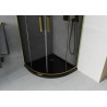 Mexen Rio semi-circular shower cabin 90 x 90 cm, graphite, gold + Flat shower tray, black - 863-090-090-50-40-4170G
