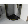 Mexen Rio semi-circular shower cabin 90 x 90 cm, graphite, gold + Flat shower tray, black - 863-090-090-50-40-4170G