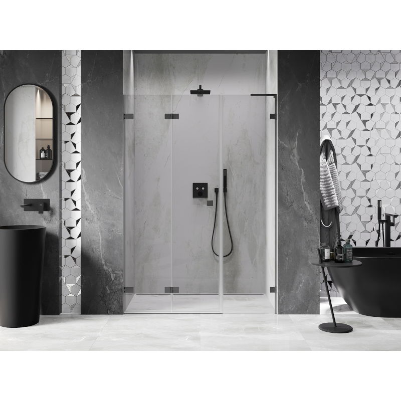 Mexen Lunar-F L folding shower door left 135 cm, transparent, gun metal - 836SL-135-050-95-00-L