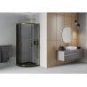 Mexen Rio semi-circular shower cabin 90 x 90 cm, graphite, gold + Flat tray, black - 863-090-090-50-40-4170G