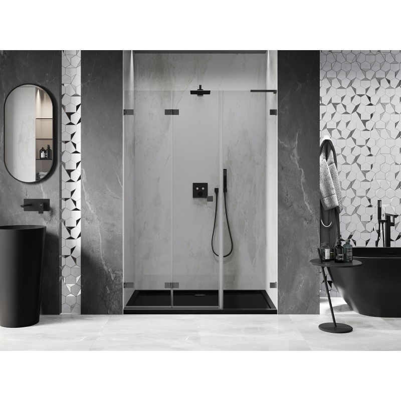 Mexen Lunar-F L folding shower door left 140 cm, transparent, gun metal - 836SL-140-050-95-00-L