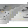 Mexen Rio square shower cubicle 70 x 70 cm, Transparent, Gold + shower tray Flat, White - 860-070-070-50-00-4010G