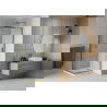 Mexen Rio square shower cubicle 70 x 70 cm, Transparent, Gold + shower tray Flat, White - 860-070-070-50-00-4010G