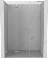 Mexen Lunar-F L 130 cm Left Folding Shower Door, Transparent, Brushed Nickel - 836SL-130-050-97-00-L