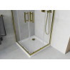 Mexen Rio shower cabin square 80 x 80 cm, transparent, gold + Flat shower tray, white - 860-080-080-50-00-4010G