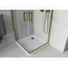 Mexen Rio square shower enclosure 80 x 80 cm, transparent, gold + Flat shower tray, white - 860-080-080-50-00-4010G