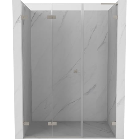 Mexen Lunar-F L Foldable Shower Door Left 145 cm, Transparent, Brushed Nickel - 836SL-145-050-97-00-L