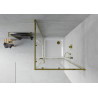 Mexen Rio 90 x 90 cm Square Shower Cabin, Transparent, Gold + Flat Shower Tray, White - 860-090-090-50-00-4010G