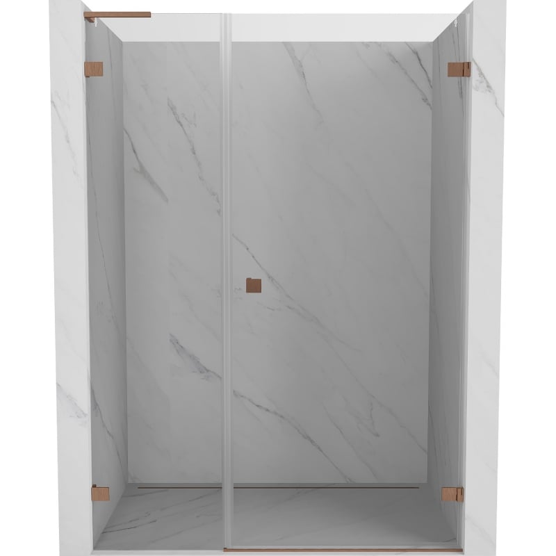 Mexen Lunar-B L shower door hinged right 120 cm, transparent, brushed copper - 832SL-120-050-65-00-P