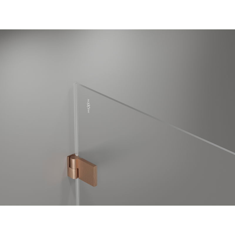Mexen Lunar-B right swinging shower door 120 cm, transparent, brushed copper - 832S-120-050-65-00-P