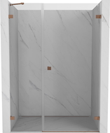 Mexen Lunar-B right swinging shower door 120 cm, transparent, brushed copper - 832S-120-050-65-00-P