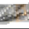 Mexen Rio square shower cubicle 90 x 90 cm, Stripes, Gold + shower tray Flat, White - 860-090-090-50-20-4010G