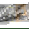 Mexen Rio square shower cubicle 90 x 90 cm, Stripes, Gold + shower tray Flat, White - 860-090-090-50-20-4010G