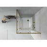 Mexen Rio Square Shower Cabin 90 x 90 cm, White Stripes, Gold + Flat Tray, White - 860-090-090-50-20-4010G