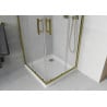 Mexen Rio square shower enclosure 70 x 70 cm, frosted, gold + Flat tray, white - 860-070-070-50-30-4010G