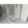 Mexen Rio square shower cabin 70 x 70 cm, frost, gold + Flat tray, white - 860-070-070-50-30-4010G