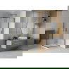 Mexen Rio square shower cubicle 80 x 80 cm, Frosted, Gold + shower tray Flat, White - 860-080-080-50-30-4010G