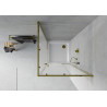 Mexen Rio square shower enclosure 90 x 90 cm, frosted, gold + Flat tray, white - 860-090-090-50-30-4010G
