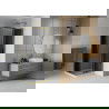 Mexen Rio square shower cubicle 70 x 70 cm, Graphite, Gold + shower tray Flat, White - 860-070-070-50-40-4010G