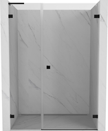 Mexen Lunar-B L right opening shower door 140 cm, transparent, black - 832SL-140-050-70-00-P