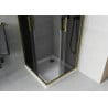 Mexen Rio square shower enclosure 70 x 70 cm, graphite, gold + Flat tray, white - 860-070-070-50-40-4010G