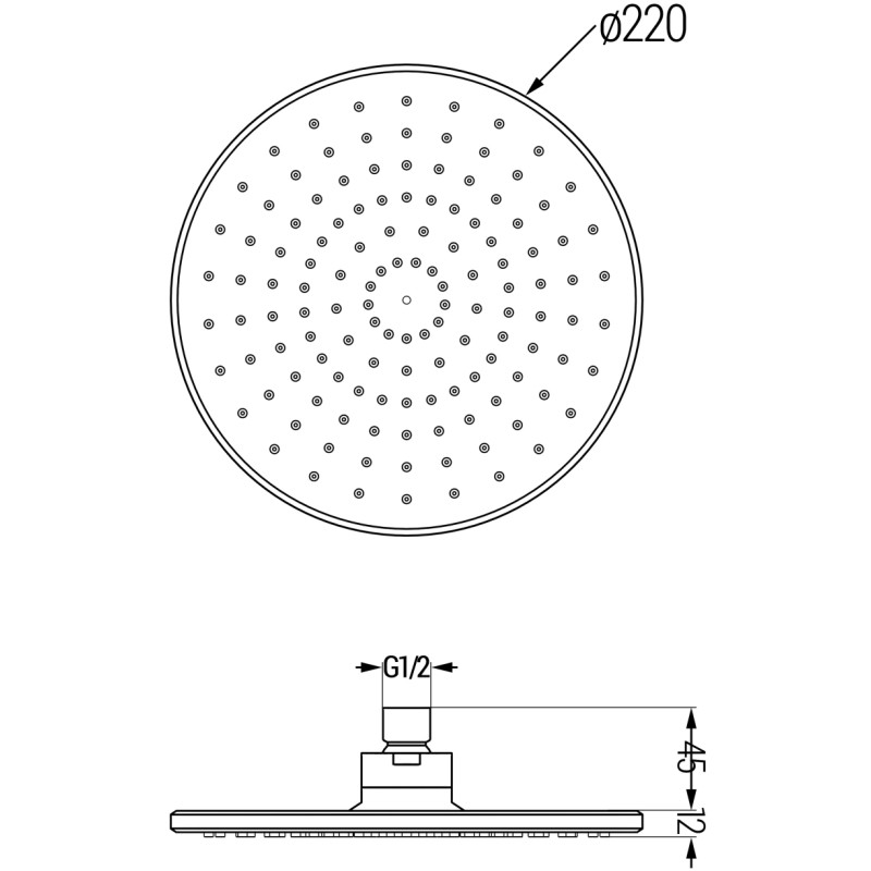 Mexen D-40 shower head 22 cm, brushed gun gray - 79740-66