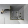Mexen Rio square shower cabin 80 x 80 cm, graphite, gold + Flat tray, white - 860-080-080-50-40-4010G