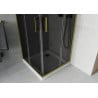 Mexen Rio square shower cabin 80 x 80 cm, graphite, gold + Flat tray, white - 860-080-080-50-40-4010G