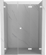 Mexen Lunar-F L foldable shower door right 125 cm, transparent, white - 836SL-125-050-20-00-P