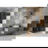 Mexen Rio square shower cubicle 80 x 80 cm, Graphite, Gold + shower tray Flat, White - 860-080-080-50-40-4010G