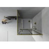 Mexen Rio square shower cabin 90 x 90 cm, graphite, gold + Flat shower tray, white - 860-090-090-50-40-4010G