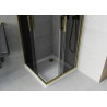 Mexen Rio square shower cabin 90 x 90 cm, graphite, gold + Flat shower tray, white - 860-090-090-50-40-4010G