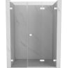 Mexen Lunar-F L folding shower doors right 150 cm, transparent, white - 836SL-150-050-20-00-P