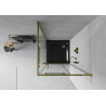 Mexen Rio square shower cabin 80 x 80 cm, transparent, gold + Flat shower tray, black - 860-080-080-50-00-4070G