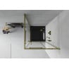 Mexen Rio square shower cubicle 80 x 80 cm, Transparent, Gold + shower tray Flat, Black- 860-080-080-50-00-4070G