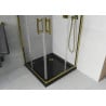 Mexen Rio square shower cabin 90 x 90 cm, transparent, gold + Flat shower tray, black- 860-090-090-50-00-4070G