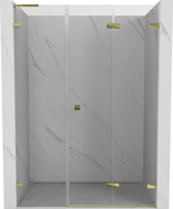 Mexen Lunar-F L folding shower doors right 110 cm, transparent, gold - 836SL-110-050-50-00-P