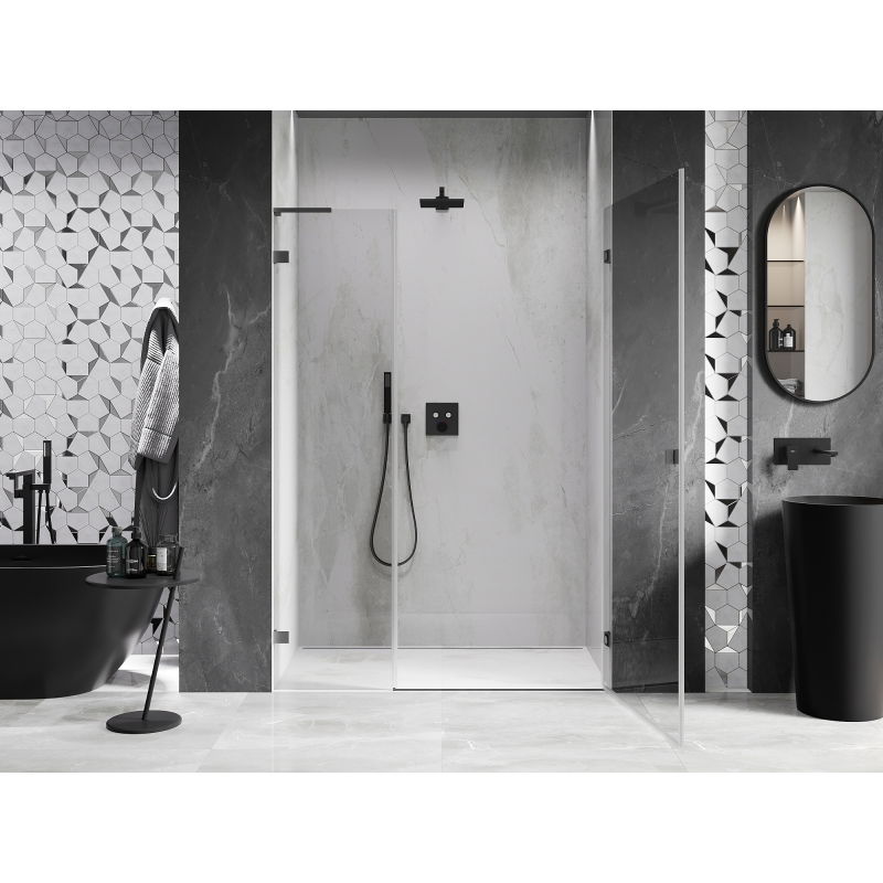 Mexen Lunar-B L right hinged shower door 145 cm, transparent, gun metal - 832SL-145-050-95-00-P