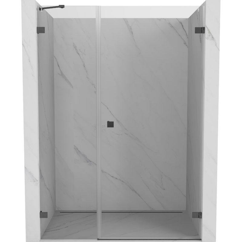 Mexen Lunar-B right-hinged shower door 110 cm, transparent, brushed gun gray - 832S-110-050-66-00-P