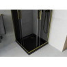 Mexen Rio square shower cabin 80 x 80 cm, graphite, gold + Flat shower tray, black - 860-080-080-50-40-4070G