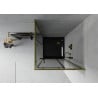 Mexen Rio Square Shower Enclosure 80 x 80 cm, Graphite, Gold + Flat Shower Tray, Black- 860-080-080-50-40-4070G