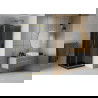 Mexen Rio square shower cubicle 90 x 90 cm, Graphite, Gold + shower tray Flat, Black- 860-090-090-50-40-4070G