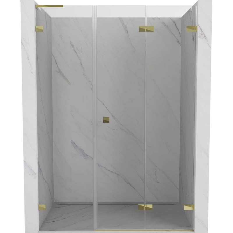 Mexen Lunar-F L folding shower door right 135 cm, transparent, gold - 836SL-135-050-50-00-P