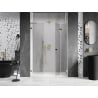 Mexen Lunar-F L foldable shower door right 140 cm, transparent, gold - 836SL-140-050-50-00-P