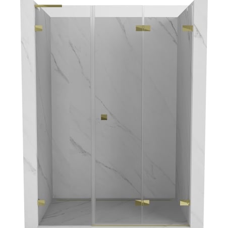 Mexen Lunar-F L 145 cm Right Folding Shower Door, Transparent, Gold - 836SL-145-050-50-00-P