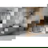 Mexen Rio shower cabin semi-circular 80 x 80 cm, striped, black + Flat shower tray, white - 863-080-080-70-20-4110B