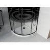 Mexen Rio Semi-Circular Shower Enclosure 80 x 80 cm, Black Stripes, Black + Flat Tray, White - 863-080-080-70-20-4110B