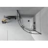 Mexen Rio semi-circular shower cabin 90 x 90 cm, black stripes, black + Flat tray, white - 863-090-090-70-20-4110B
