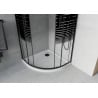 Mexen Rio semi-circular shower cabin 90 x 90 cm, black stripes, black + Flat tray, white - 863-090-090-70-20-4110B