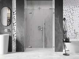 Mexen Lunar L left hinged shower door 120 cm, transparent, chrome - 834SL-120-050-01-00-L